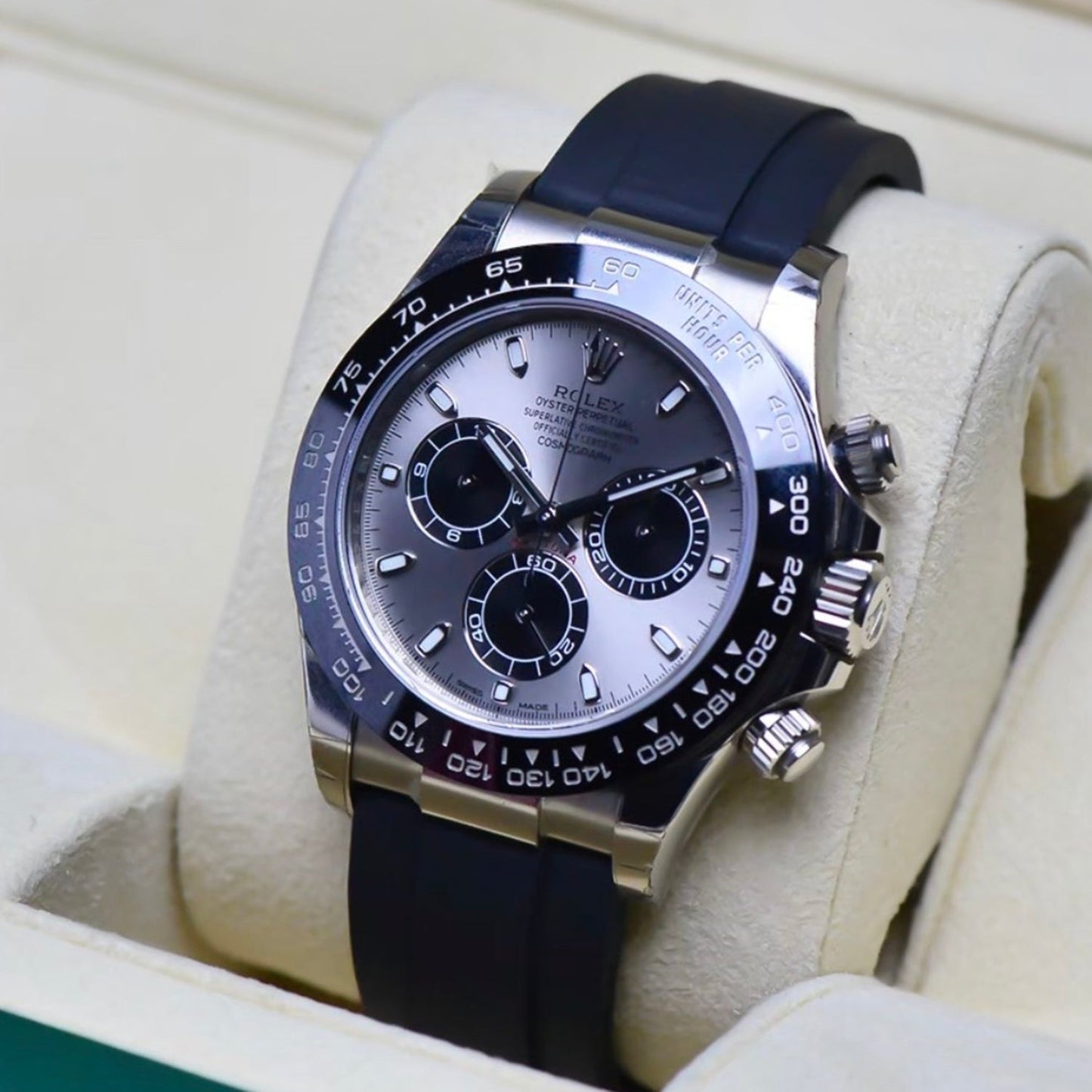 RLX Daytona White Gold Steel Dial Oysterflex Strap 116519ln-0027