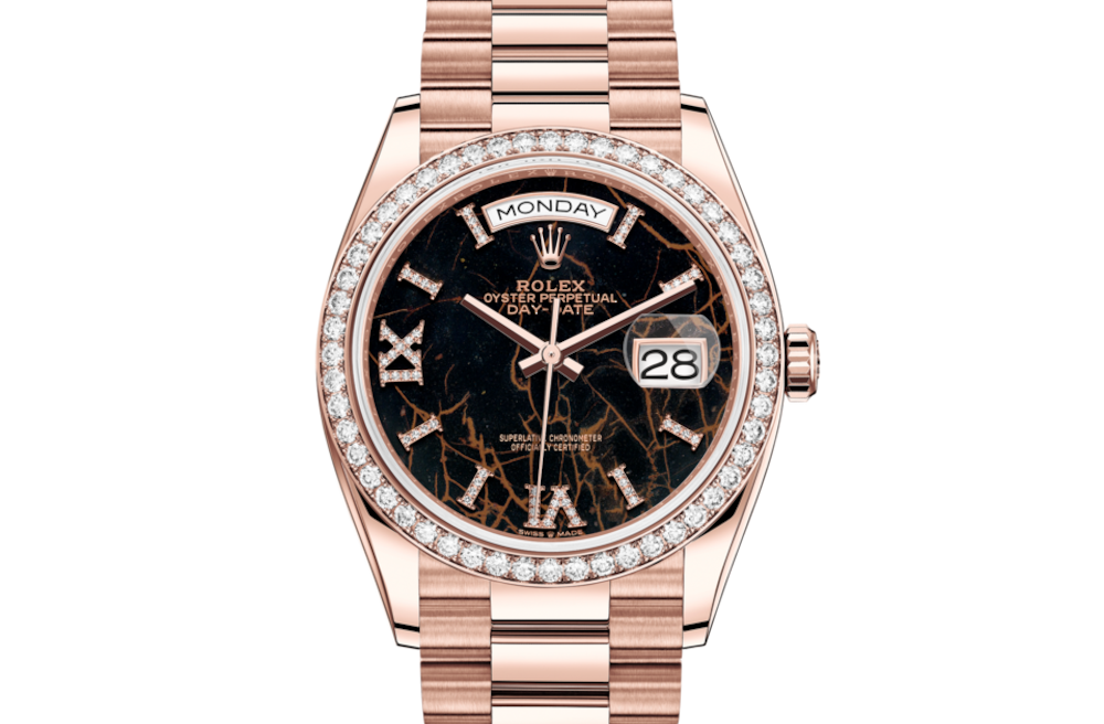 LadyRLX DAY-DATE 36 Eisenkiesel Set With Diamonds .128345RBR