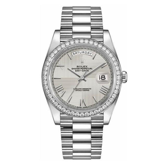 RLX Day-Date 40 Silver Dial Men's Watch 228349RBR-0004