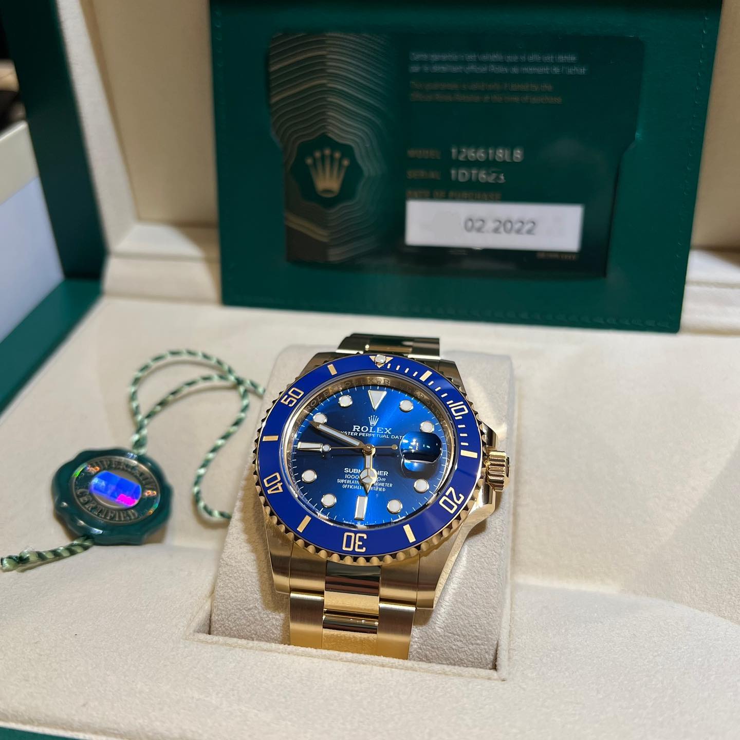RLX Perpetual Submariner Date 41mm Black Dial Yellow Gold 126618LN