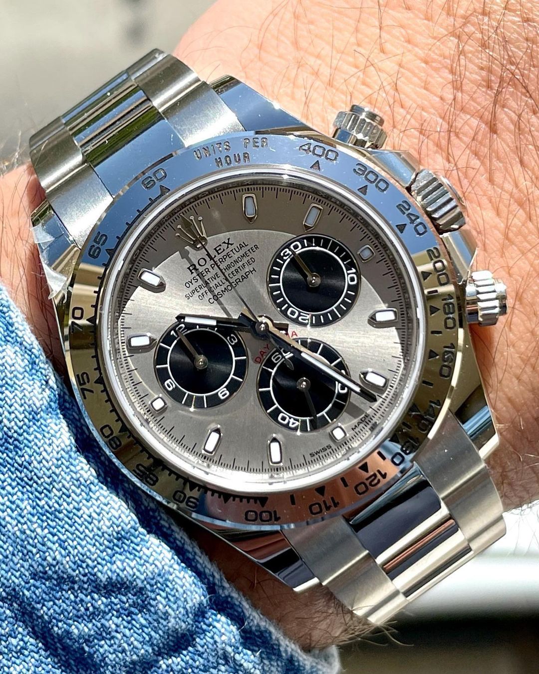 RLX White Gold Daytona 116509 Steel and Black