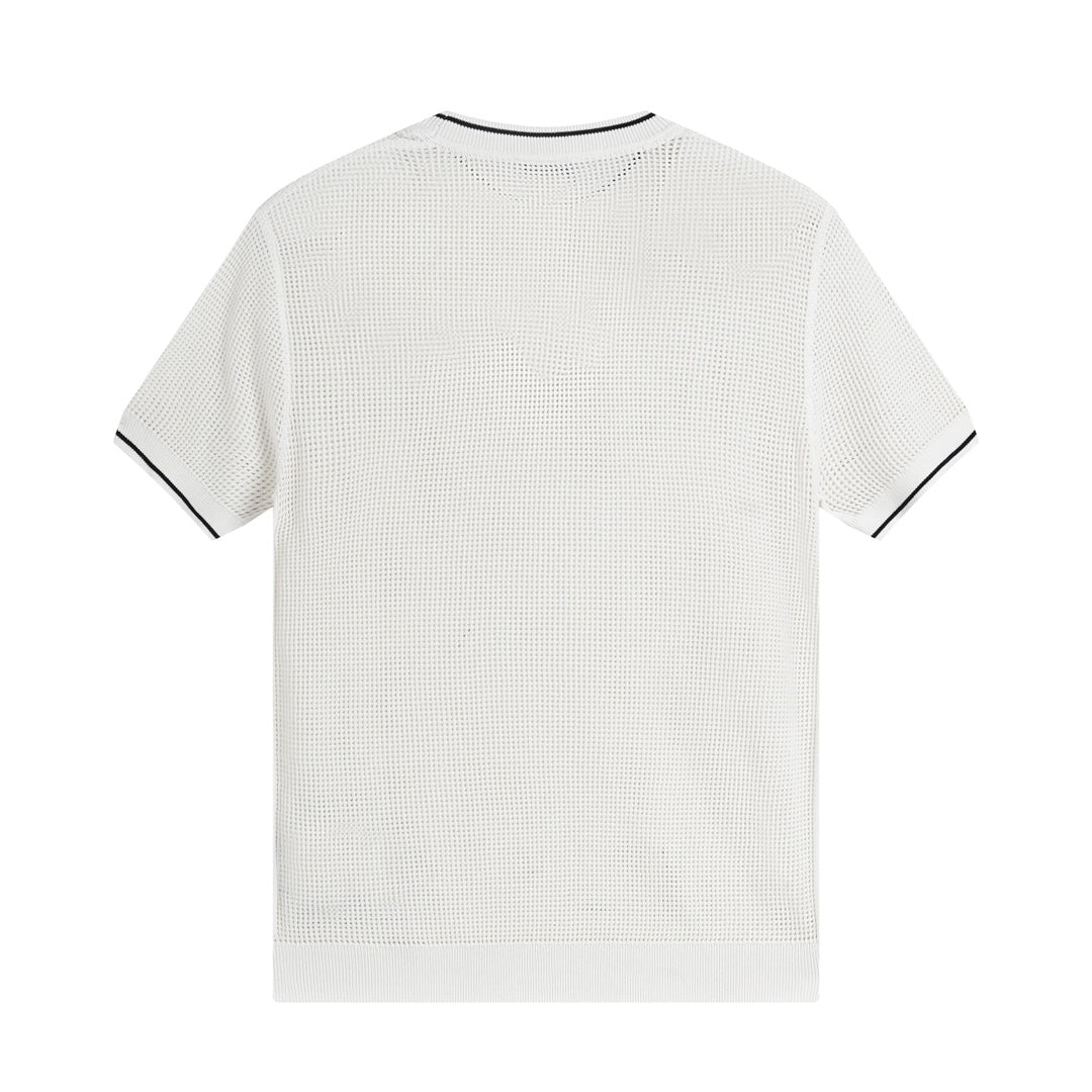 250313 New featured hollow knit T-shirt