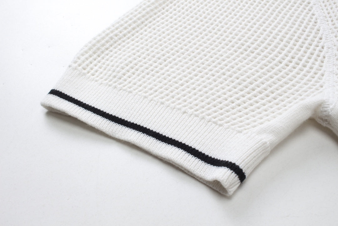 250313 New featured hollow knit T-shirt