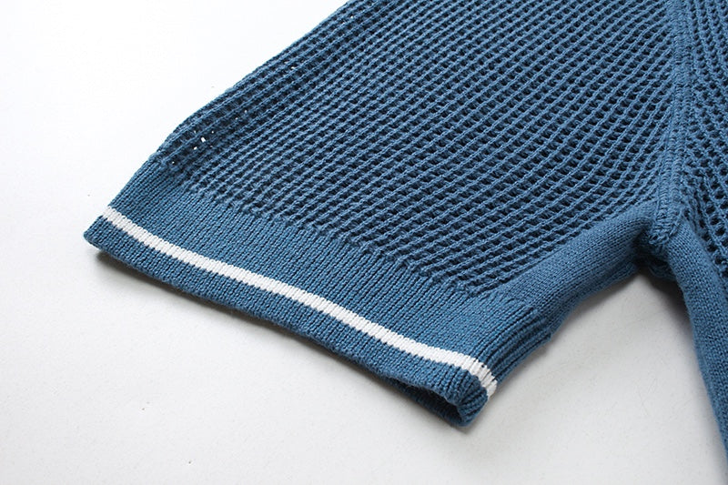 250313 New featured hollow knit T-shirt