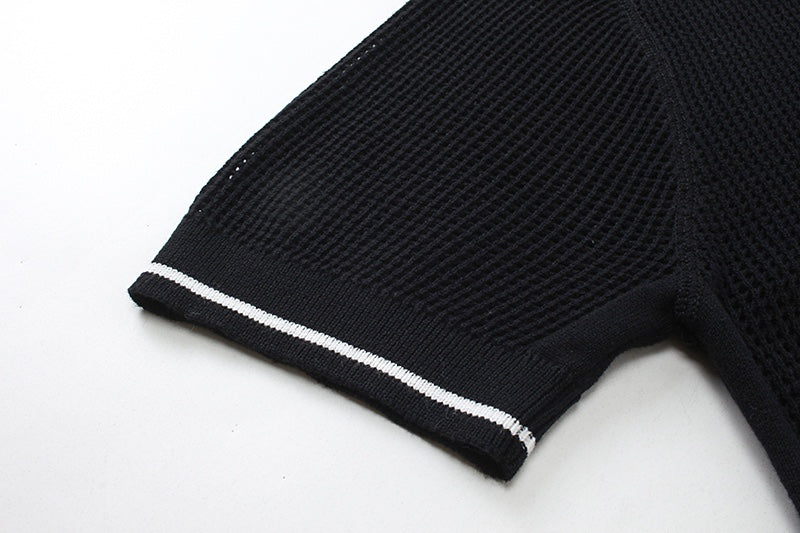 250313 New featured hollow knit T-shirt