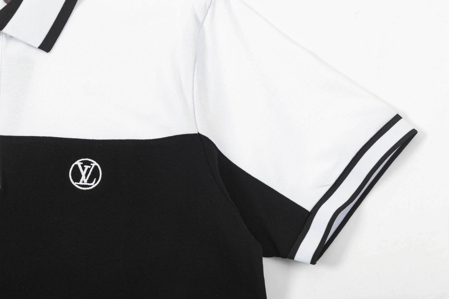 250325 New high quality two-tone patchwork POLO shirt