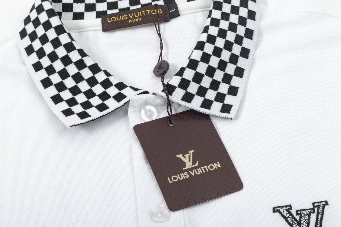 250325 New high quality checked collar POLO shirt
