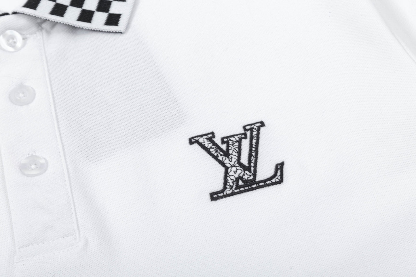250325 New high quality checked collar POLO shirt