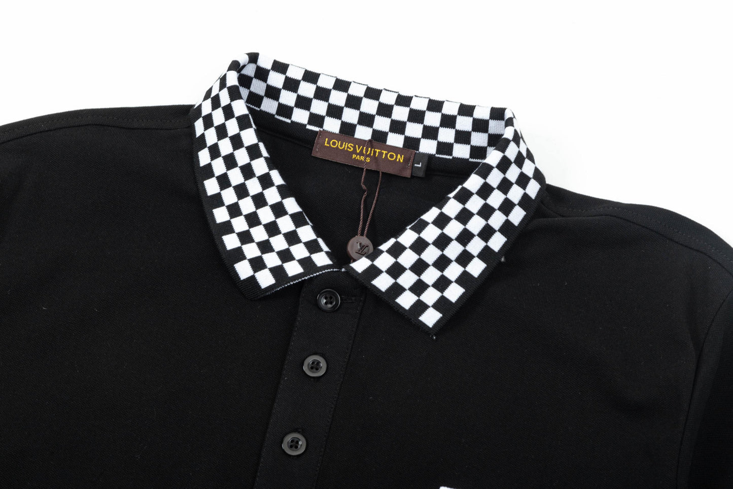 250325 New high quality checked collar POLO shirt