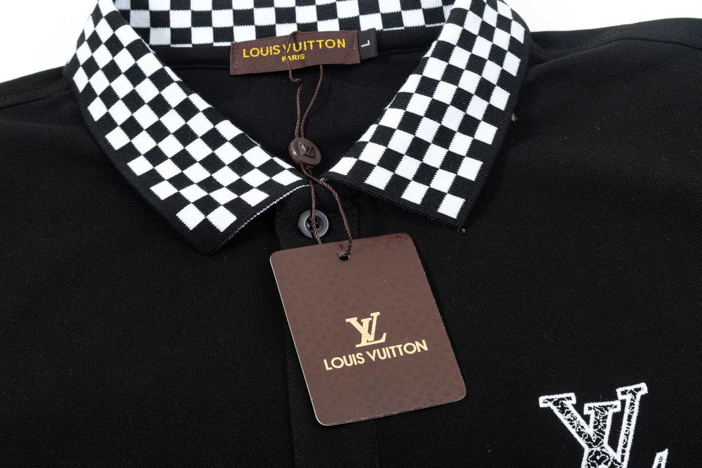 250325 New high quality checked collar POLO shirt