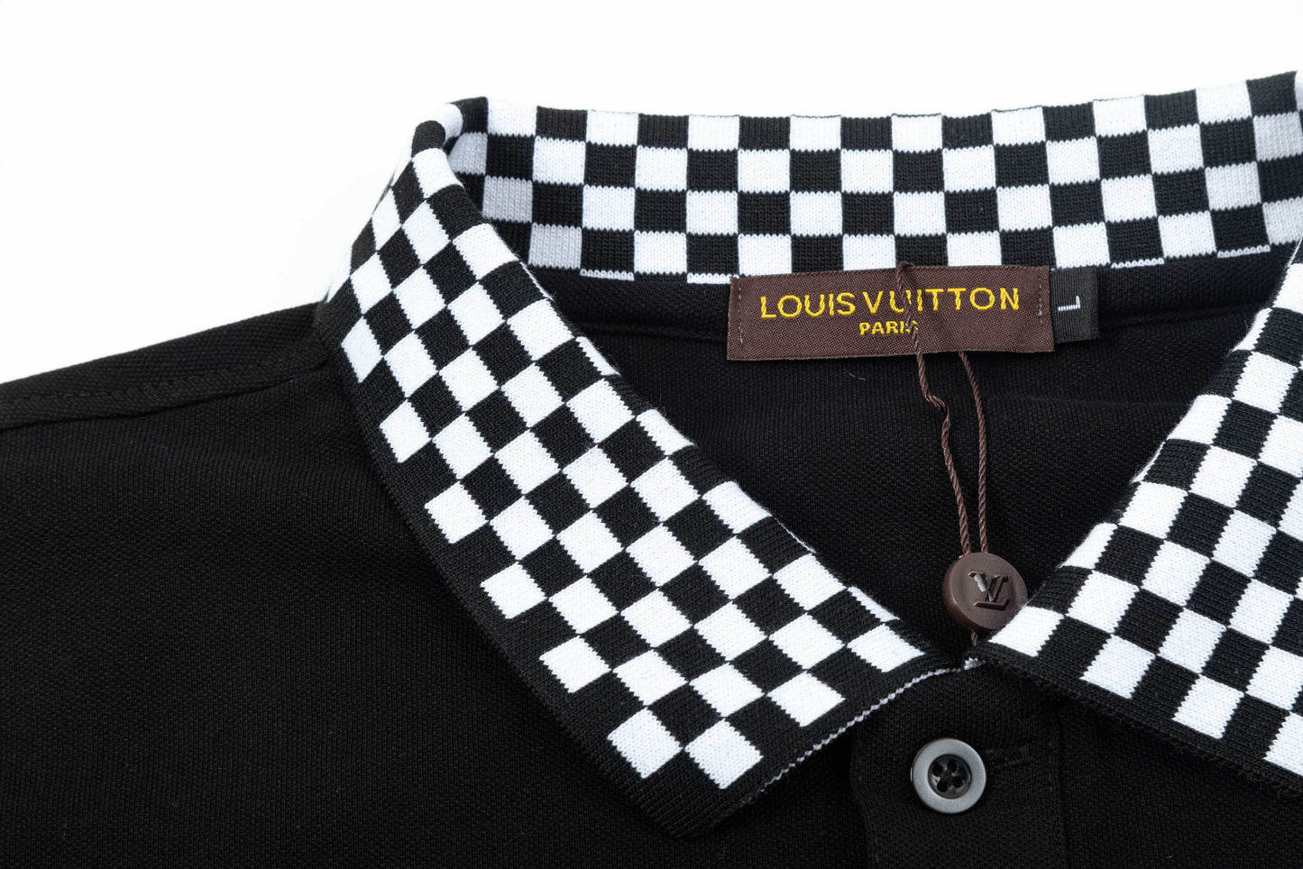 250325 New high quality checked collar POLO shirt