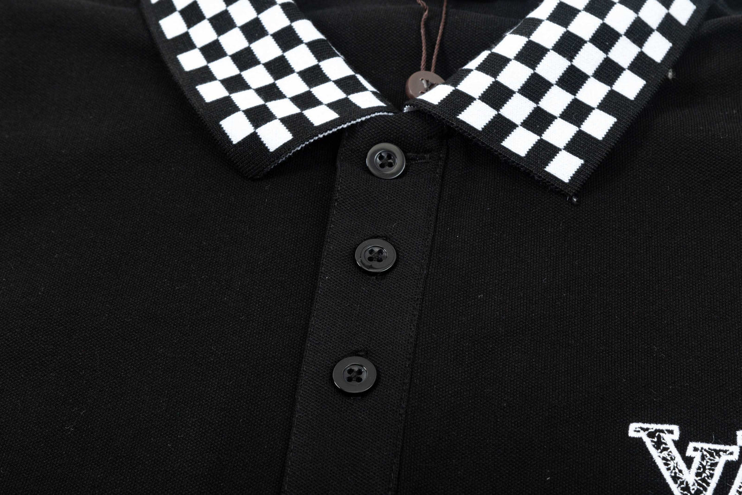 250325 New high quality checked collar POLO shirt