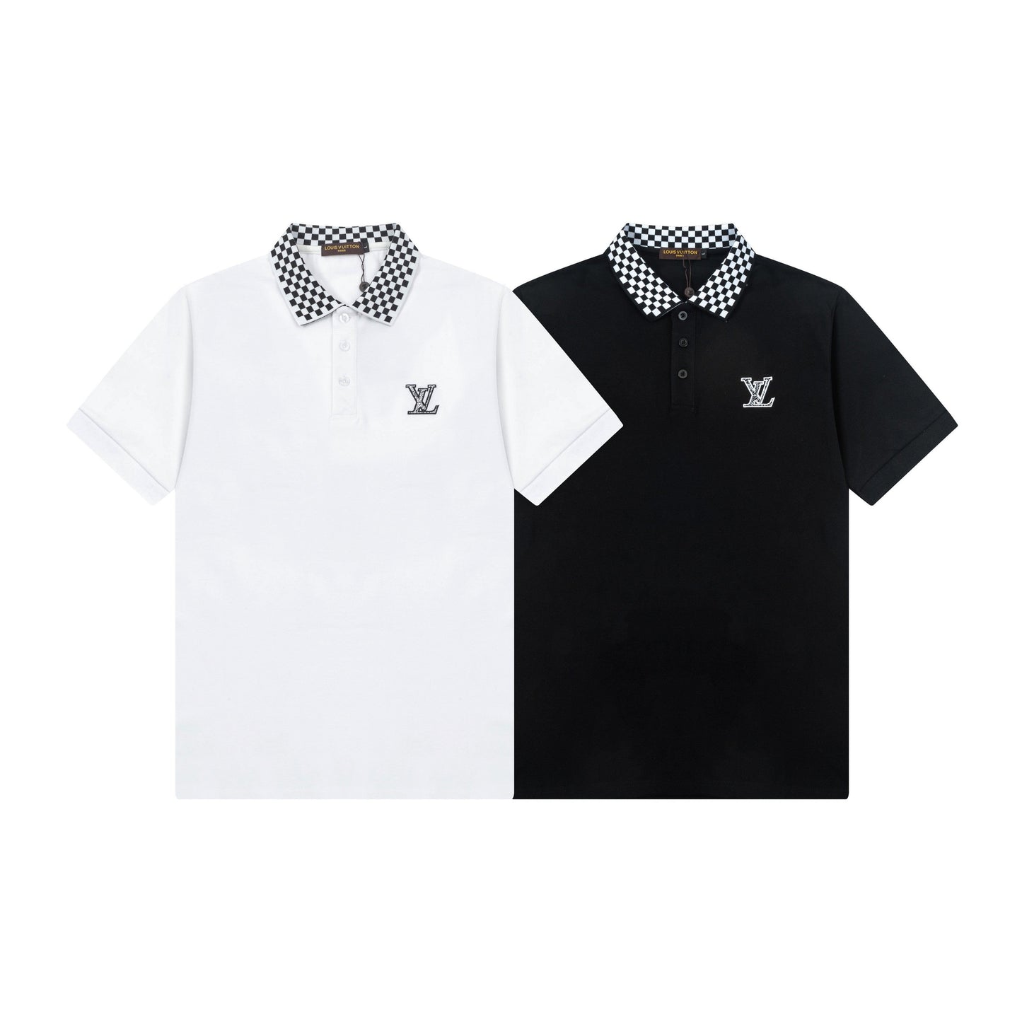 250325 New high quality checked collar POLO shirt